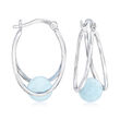 7.75 ct. t.w. Aquamarine Double-Hoop Earrings in Sterling Silver