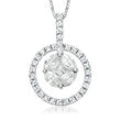 1.02 ct. t.w. Diamond Circle Cluster Pendant Necklace in 14kt White Gold