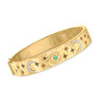 .30 ct. t.w. Multi-Gemstone Celestial Bangle Bracelet with Diamond Accents in 18kt Gold Over Sterling