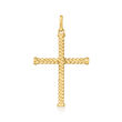 Gabriel Designs Men's 14kt Yellow Gold Twisted Cross Pendant
