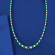 6.50 ct. t.w. Emerald and 1.50 ct. t.w. Diamond Necklace in Sterling Silver