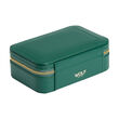 WOLF &quot;Sophia&quot; Forest Green Leather Jewelry Zip Case