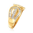 .50 ct. t.w. Diamond Double-Circle Ring in 18kt Gold Over Sterling