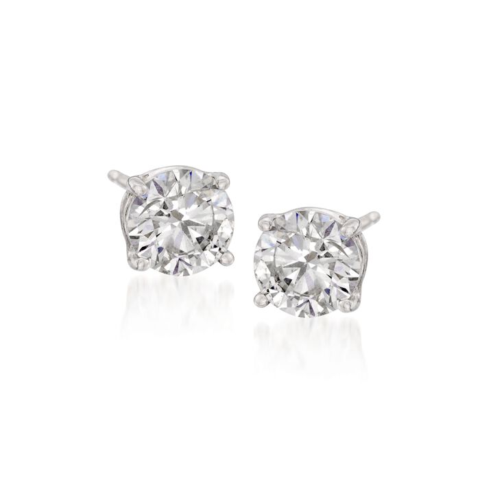 1.00 ct. t.w. Synthetic Moissanite Stud Earrings in 14kt White Gold