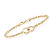 14kt Yellow Gold Roped Chain Infinity Bracelet