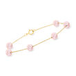 6-6.5mm Pink Cultured Pearl Station Bracelet in 14kt Yellow Gold