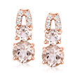 .60 ct. t.w. Morganite Earrings with Diamond Accents in 14kt Rose Gold