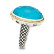 Andrea Candela Turquoise Doublet Ring in 18kt Yellow Gold and Sterling Silver