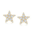 .33 ct. t.w. Diamond Star Earrings in 14kt Yellow Gold