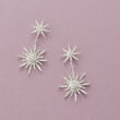 1.00 ct. t.w. Diamond Starburst Drop Earrings in 14kt White Gold