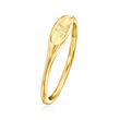 Italian 14kt Yellow Gold Personalized Oval Signet Ring