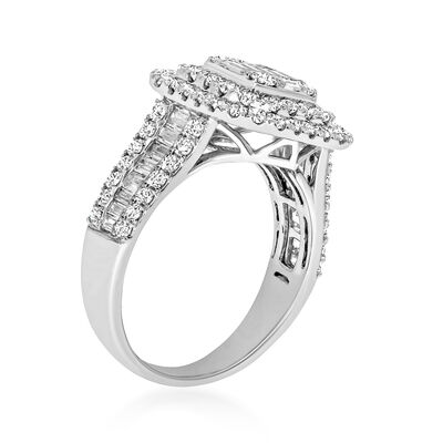 1.60 ct. t.w. Diamond Square Cluster Ring in 14kt White Gold