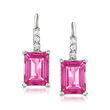 3.80 ct. t.w. Pink and White Topaz Drop Earrings in Sterling Silver
