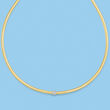 Italian .15 ct. t.w. CZ Reversible Omega Necklace in Sterling Silver and 18kt Gold Over Sterling