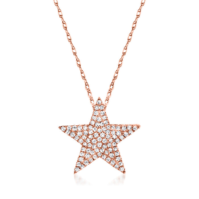 .30 ct. t.w. Diamond Star Necklace in 14kt Rose Gold