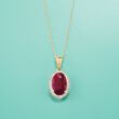 6.30 Carat Ruby and .14 ct. t.w. Diamond Pendant Necklace in 14kt Yellow Gold