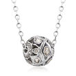 C. 1990 Vintage 1.00 ct. t.w. Diamond Ball Necklace in Sterling Silver