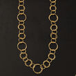 Italian 18kt Yellow Gold Textured Circle-Link Necklace