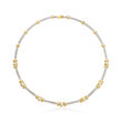 C. 1990 Vintage 1.05 ct. t.w. Diamond Station Necklace in 14kt Two-Tone Gold