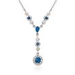 1.40 ct. t.w. Sapphire and .27 ct. t.w. Diamond Y-Necklace in 14kt White Gold