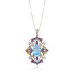12.70 ct. wt. Multi-Stone Pendant Necklace with Diamond Accents in Sterling Silver