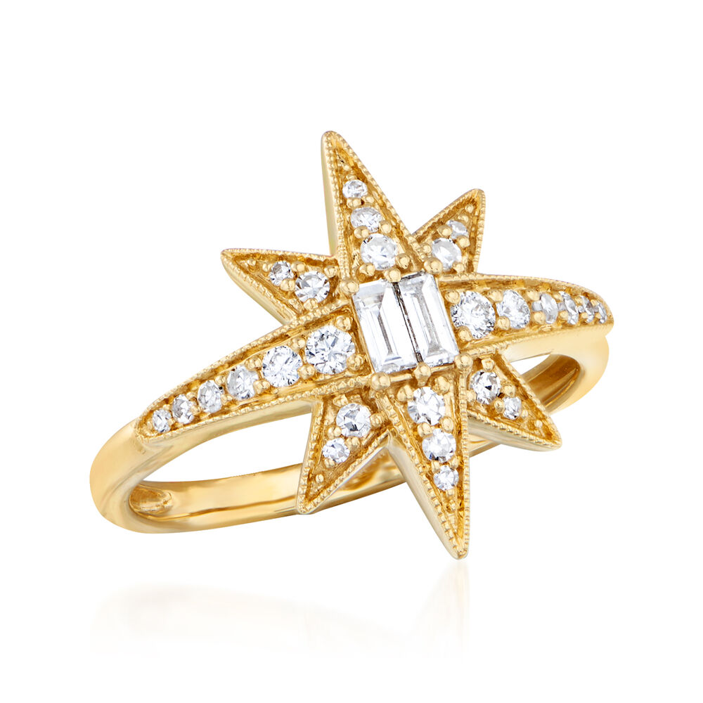 .33 ct. t.w. Diamond Star Ring in 14kt Yellow Gold | Ross-Simons