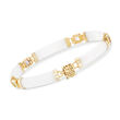 White Jade and 1.40 ct. t.w. Multi-Gemstone &quot;Good Fortune&quot; Bracelet in 18kt Gold Over Sterling