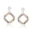 .25 ct. t.w. Diamond Interlocking Square Earring Jackets in 14kt Two-Tone Gold