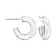 Sterling Silver and 18kt Gold Over Sterling Jewelry Set: Two Pairs of Hoop Earrings