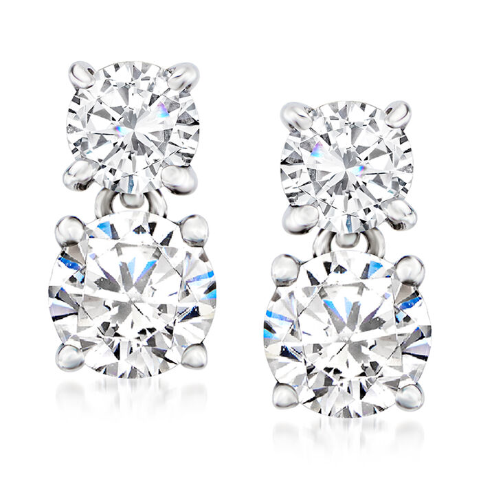 1.20 ct. t.w. Diamond Drop Earrings in Platinum