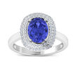 1.60 Carat Tanzanite and .27 ct. t.w. Diamond Ring in 14kt White Gold