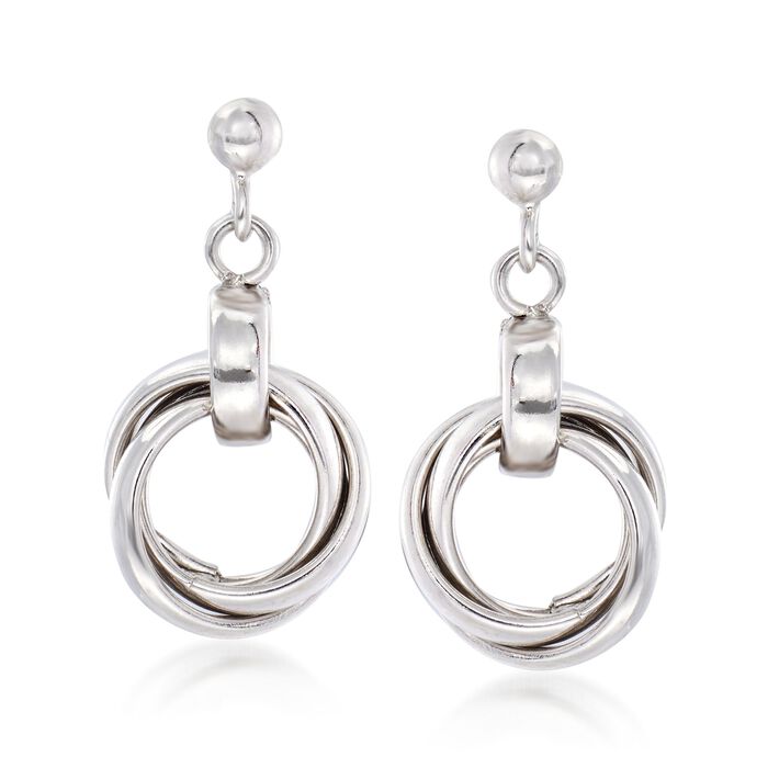 Italian Sterling Silver Multi-Circle Drop Earrings