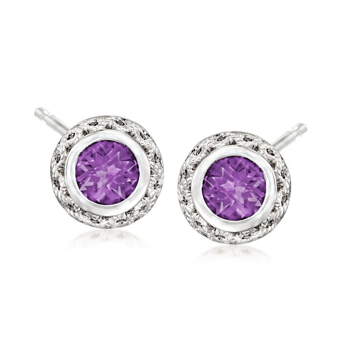 Andrea Candela &quot;Rioja&quot; 2.20 ct. t.w. Round Amethyst Earrings in Sterling Silver