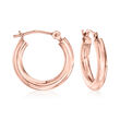 3mm 14kt Rose Gold Hoop Earrings