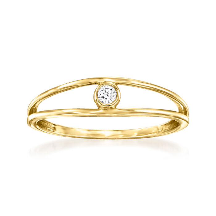 Diamond-Accented Open-Space Ring in 14kt Yellow Gold