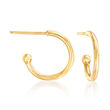 14kt Yellow Gold X and O C-Hoop Earrings
