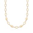14kt Yellow Gold Oval Disc and Link Necklace