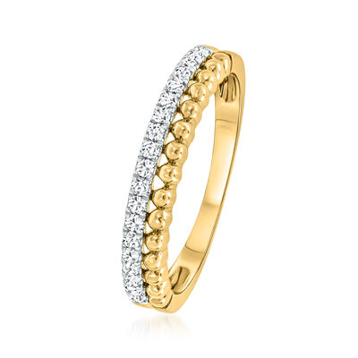 .25 ct. t.w. Diamond Two-Row Beaded Ring in 14kt Yellow Gold