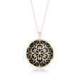 Black Onyx Pendant Necklace in 14kt Yellow Gold