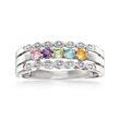 Personalized Ring in Sterling Silver - 3 to 7 Birthstones