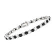 7.25 ct. t.w. White Topaz and 6.00 ct. t.w. Black Spinel Tennis Bracelet in Sterling Silver