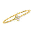 Roberto Coin &quot;Princess&quot; .17 ct. t.w. Diamond Flower Bead Bracelet in 18kt Yellow Gold