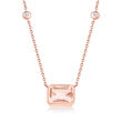 2.00 Carat Morganite Necklace with Diamond Accents in 14kt Rose Gold