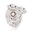 5-6mm Cultured Pearl Freeform Ring in Sterling Silver