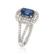 1.60 Carat Sapphire and .75 ct. t.w. Diamond Ring  in 14kt White Gold