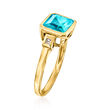 2.90 Carat Swiss Blue Topaz Ring with Diamond Accents in 14kt Yellow Gold