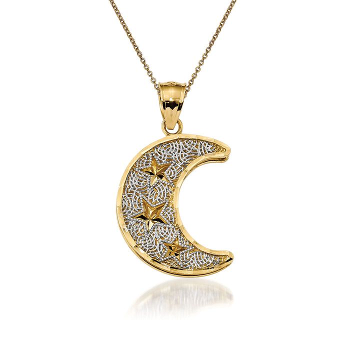 14kt Yellow Gold Moon Pendant Necklace