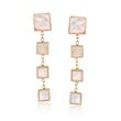 Italian Mother-Of-Pearl Graduated Square Drop Earrings in 14kt Yellow Gold