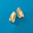 Italian Andiamo 14kt Yellow Gold Elongated Hoop Earrings