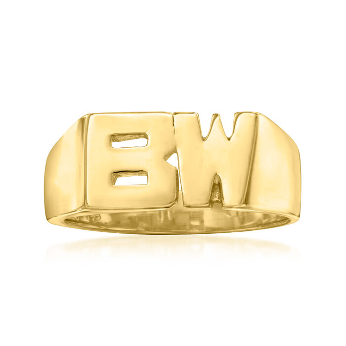Personalized Men's Initial Ring in 14kt Gold